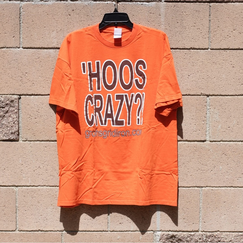 Fruit Of The Loom Vintage Orange Hoos Crazy Heavy Cotton T-shirt Men’s Size XXL